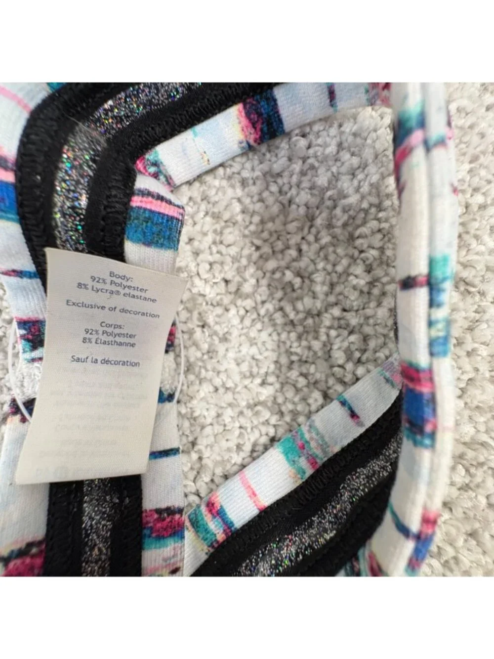 Lululemon Ivivva Headband Girls One Size Stripes Multi-colored flaw